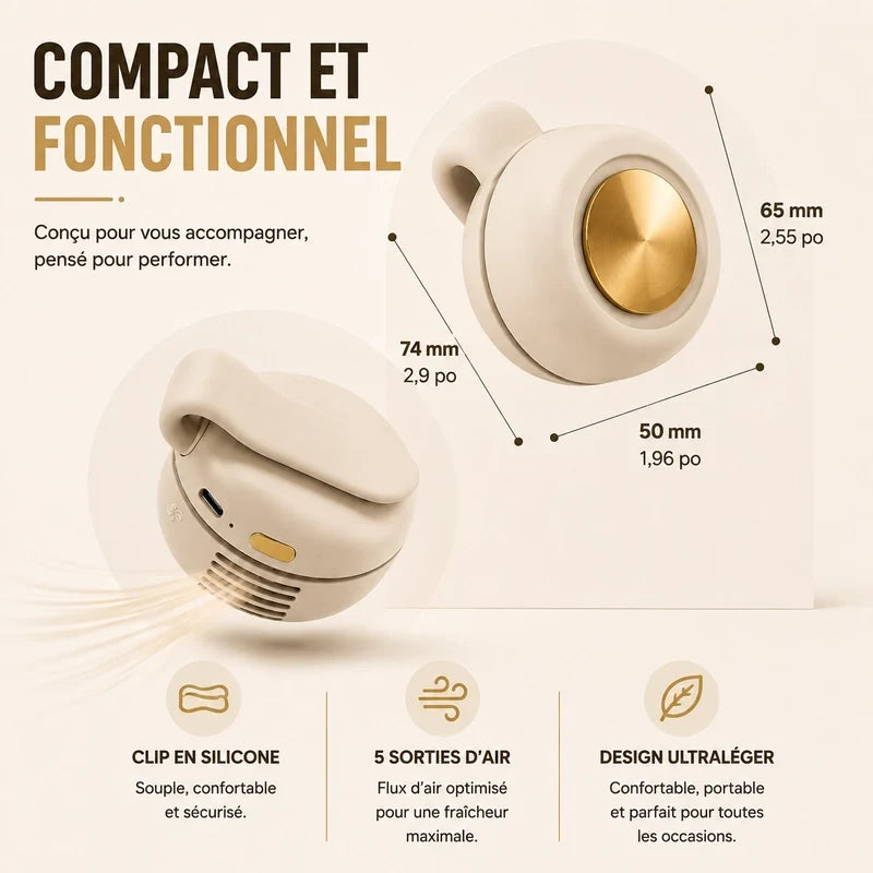 Ventilateur portable - clip intégré